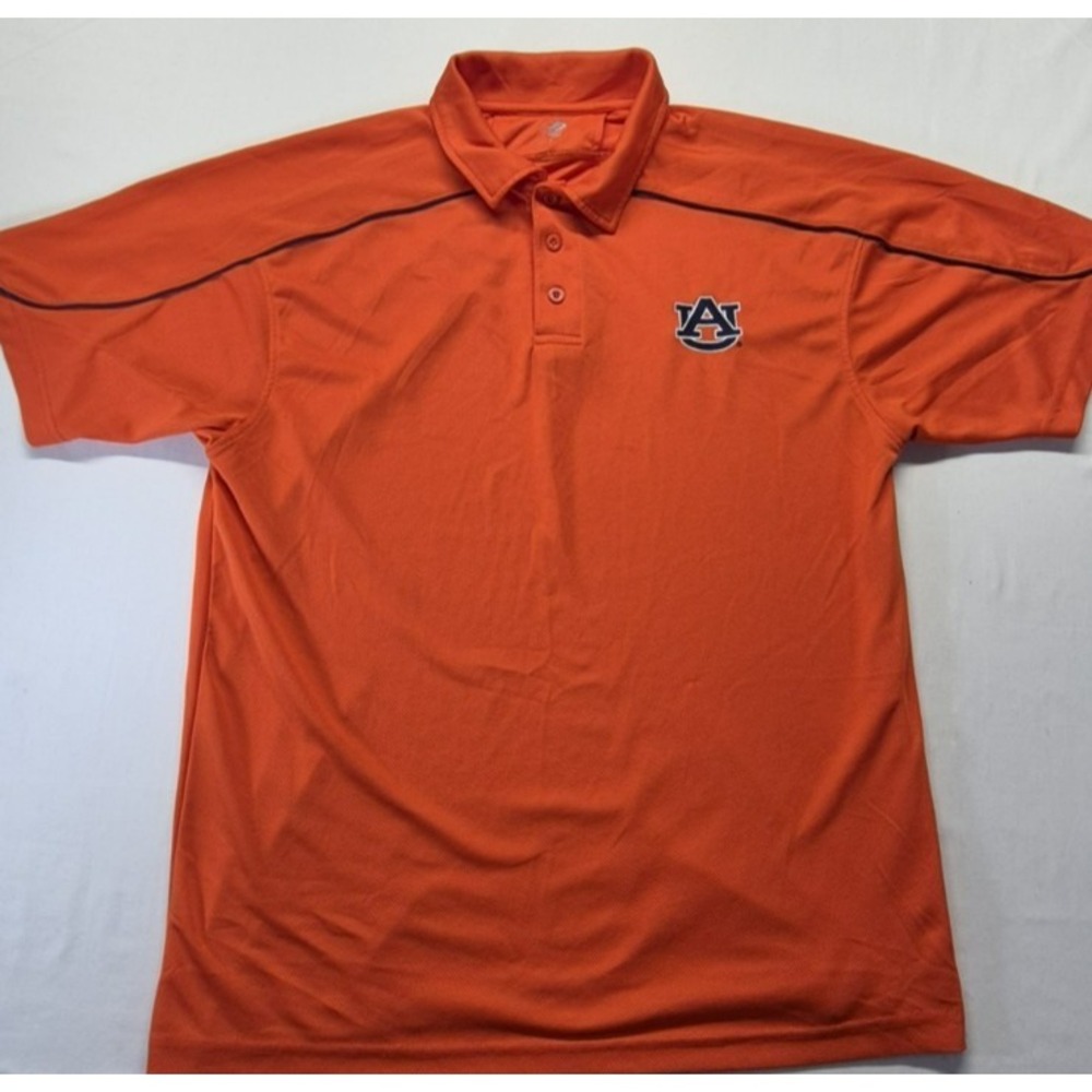 Auburn Tigers men's solid orange game day golf polo navy school logo Lg football